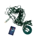 Світлодіодна гірлянда-нитка зелений дріт Кінський хвіст 400 LED SFK-02 Bluetooth USB з пультом крапля 2 м мульти