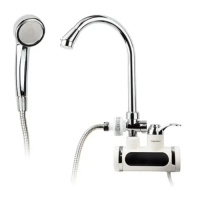 Водонагрівач проточний з душем LED RX-011-3 нижнє підведення вертикальний 3000 Вт білий new