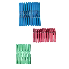 / Прищепки для белья "Крокодил" пластик 20шт. 8см. цв. зелен. красн. син