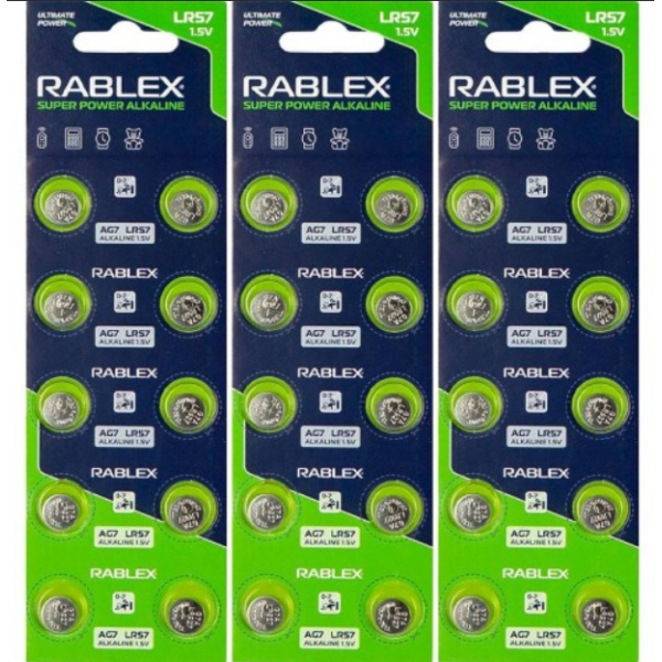 Батарейка RABLEX "таблетка" 1.5V AG7 (LR57) new