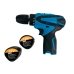 Шуруповерт акумуляторний з набором інструментів 1300 мАг чорний з синім