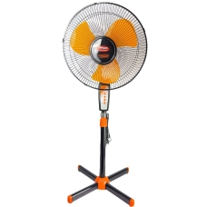 Вентилятор підлоговий Wimpex WX-1603R діаметр 40 см з пультом чорний з помаранчевим