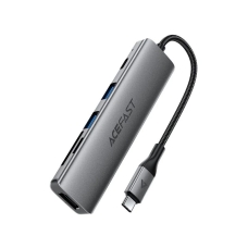USB-хаб ACEFAST J18 USB-C 6-in-1 HUB docking station Metal Gray new