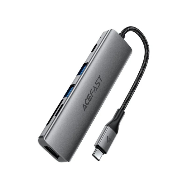 USB-хаб ACEFAST J18 USB-C 6-in-1 HUB docking station Metal Gray new
