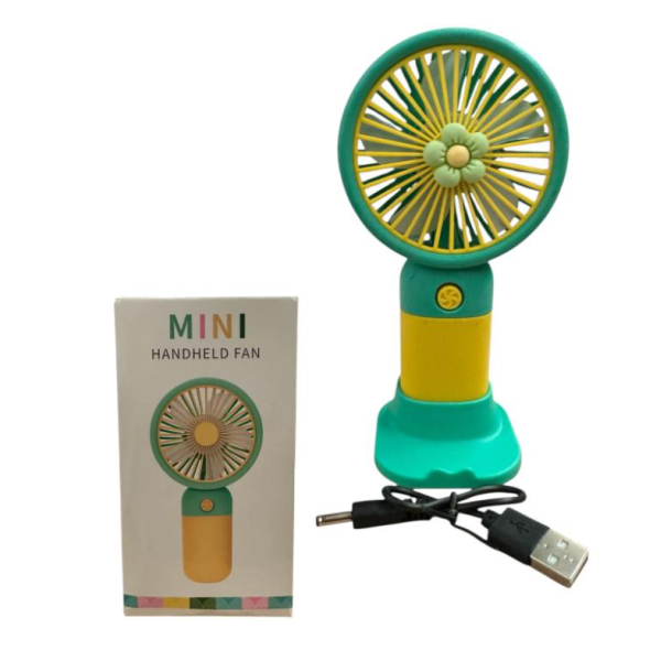 Вентилятор MINI, живлення акуумулятор, зарядка USB, K 02 зелений new