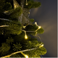 Світлодіодна гірлянда-нитка прозорий дріт 100 LED Euro Led ліхтарики 5 м 8 режимів теплий білий