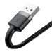 Кабель USB/Apple Lightning 0.5 м Baseus Cafule Cable 2.4 А чорний зі сріблястим
