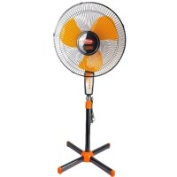 Вентилятор підлоговий Wimpex WX-1603R діаметр 40 см з пультом чорний з помаранчевим
