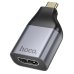 Перехідник Type-C M/HDMI F Hoco UA33 чорний зі сріблястим