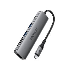 USB-хаб ACEFAST J18 USB-C 6-in-1 HUB docking station Metal Gray new