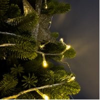 Світлодіодна гірлянда-нитка прозорий дріт 100 LED Euro Led ліхтарики 5 м 8 режимів теплий білий