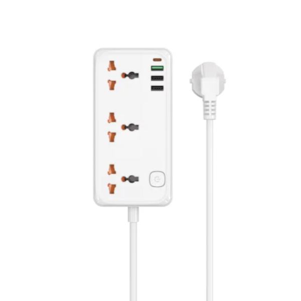 Мережевий подовжувач WIWU 30W Cube Multiple Function GaN Power Strip 1C3A+3 sockets Wi-S005 EU White new