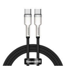Кабель Type-C/Type-C 2 м Baseus Cafule Series Metal 100 Вт 5 А чорний