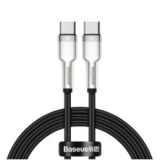 Кабель Type-C/Type-C 2 м Baseus Cafule Series Metal 100 Вт 5 А чорний