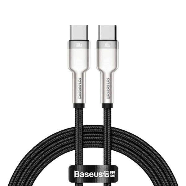 Кабель Type-C/Type-C 2 м Baseus Cafule Series Metal 100 Вт 5 А чорний