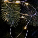 Світлодіодна гірлянда-нитка мідний дріт 20 LED Роса на батарейках 2 м теплий жовтий