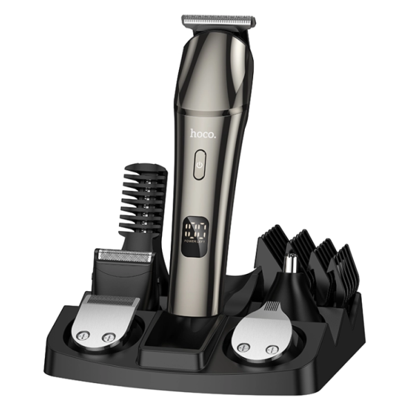 Машинка для стрижки HOCO HP26 600 mAh. IPX6. Multi-function electric clipper grooming set Metal Gray new