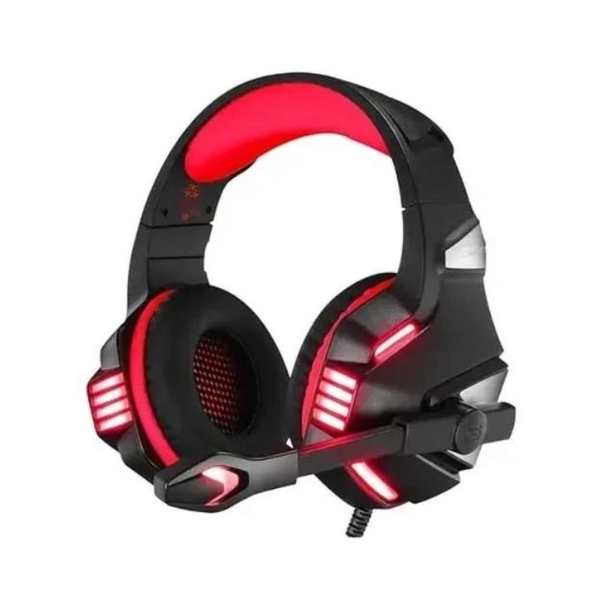 / Дротові геймерські ігрові навушники з підсвічуванням та мікрофоном JC-168 чорно-червоні