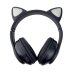 Навушники дитячі бездротові накладні CAT STN-28 LED MP3 Bluetooth з вушками чорний