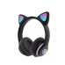 Навушники дитячі бездротові накладні CAT STN-28 LED MP3 Bluetooth з вушками чорний