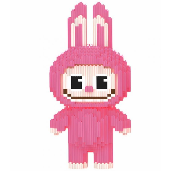 Конструктор піксельний 9186 Labubu 3132 деталі малиновий