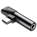 Перехідник 2в1 USB Type-C M/USB Type-C+AUX F Baseus L41 чорний