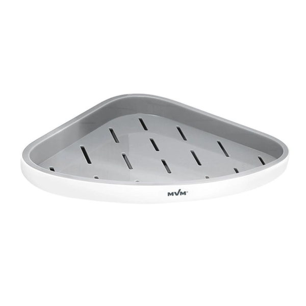 Полиця для душової кабіни кутова 25 х 25 х 32 пластик сірий