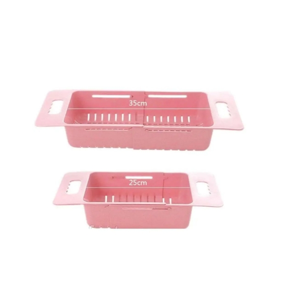 Полиця для встановлення на раковину 39.5 х 19.5 х 8.5 пластик рожевий