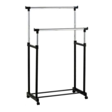 Вішак-стійка для одягу Double-Pole 130 х 60 пластик чорний зі сріблястим