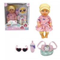 Пупс Yala Baby YL2430A-B у рожевому платті з аксесуарами шарнірний 30 см new