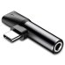 Перехідник 2в1 USB Type-C M/USB Type-C+AUX F Baseus L41 чорний
