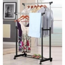 /Телескопічна подвійна стійка-вішалка для одягу Double-Pole 160х100 см, велика