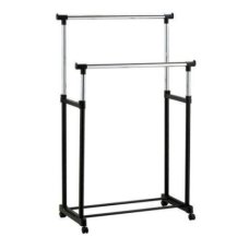 Вішак-стійка для одягу Double-Pole 130 х 60 пластик чорний зі сріблястим