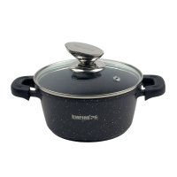 Каструля гранітне покриття Empire EM-7323 Блек з кришкою 2 л чорний