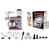 Кухонний комбайн Zepline ZP-135 7в1 4200 Вт 6 л з дисплеєм сріблястий