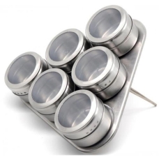 Набір для спецій нержавіюча сталь 6 ємностей сріблястий