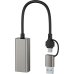 USB-Хаб зовнішній 1 порт RJ45 XO HUB018 Type-C 0.17 м сірий