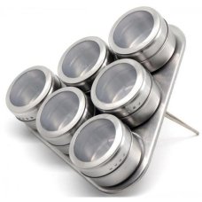 Набір для спецій нержавіюча сталь 6 ємностей сріблястий