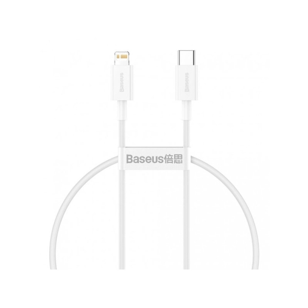 Кабель Type-C/Apple Lightning 0.25 м Baseus Superior 20 Вт білий