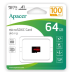 Карта пам'яті 64 GB Apacer МicroSDXC UHS-I Сlass 10 чорний