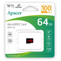 Карта пам'яті microSDXC (UHS-1) Apacer 64Gb class 10 V10 A1 R100MB/s new