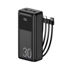 Універсальна мобільна батарея 30000 mAh WUW Y31 10.5 W повербанк з дисплеєм чорний