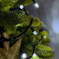 Світлодіодна гірлянда-нитка чорний дріт 200 LED Xmas рубін 15 м 8 режимів білий