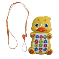 Інтерактивна іграшка телефон Limo Toy 7614UA Качка зі звуковими та світловими ефектами 14 см жовтий