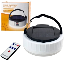 Ліхтар-лампа кемпінговий акумуляторний HP-2009 портативний з сонячною панеллю та power bank білий