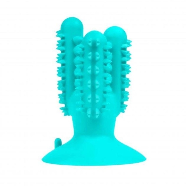 Жувальна іграшка для собак Bronzedog кактус на присосці 12.5 см бірюзовий