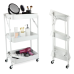 Етажерка на колесах складана 77 х 40 метал білий