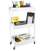 Етажерка на колесах складана 77 х 40 метал білий