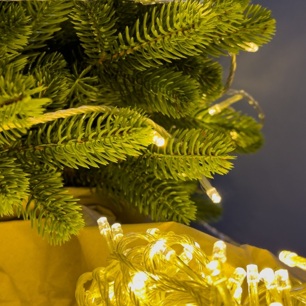 Світлодіодна гірлянда-нитка прозорий дріт 500 LED Magic Lights ліхтарики 24 м 8 режимів теплий білий