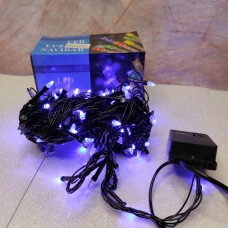 Світлодіодна гірлянда-нитка чорний дріт 200 LED Euro Led 9.5 м 8 режимів синій new